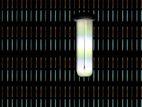 Glowing CFL and grill in the background Stock Illustration