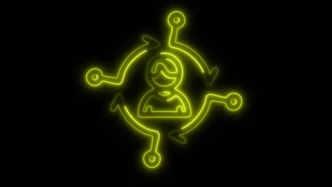 Glowing Channels Icon in HD Video Neon Animation Vidéo 304555216