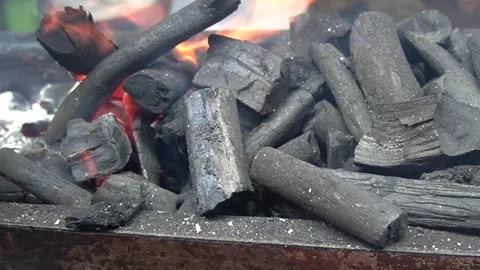 Glowing Charcoal Embers Warm Rustic Heat Stock Footage 332423206