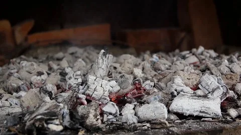 Glowing charcoal Stock-Footage 75271872
