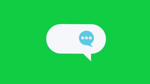 A glowing chat bubble on a green screen for messaging. Stock Footage 299045559