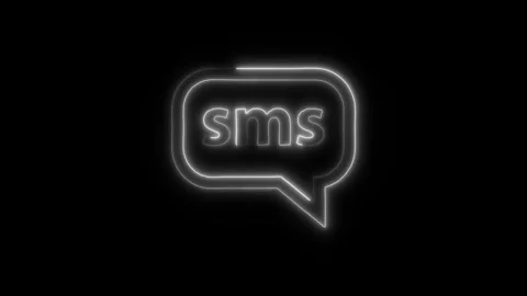 Glowing Chat Icon in HD Video Neon Animation Stock Footage 304556318