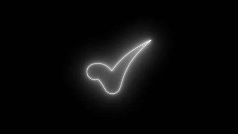 Glowing Checkmark Animation, Animated Confirmation Symbol in Neon Style Stock Footage 307708595