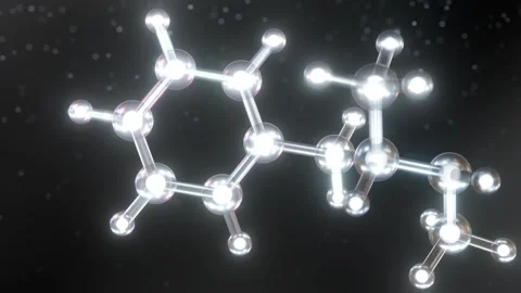 Glowing chemical structure of methamphetamine Stock Footage 280633624