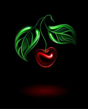 Glowing cherry Stock Illustration