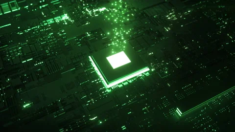 Glowing Chip Transferring Data 스톡 동영상 144148560