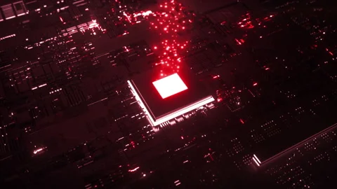 Glowing Chip Transferring Data 스톡 동영상 144148659