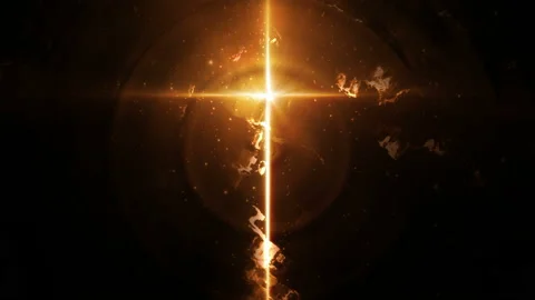 Glowing Christian Cross Loop Stock Footage 137490130