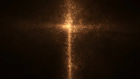 Glowing Christian Cross Loop Stock Footage 137526571
