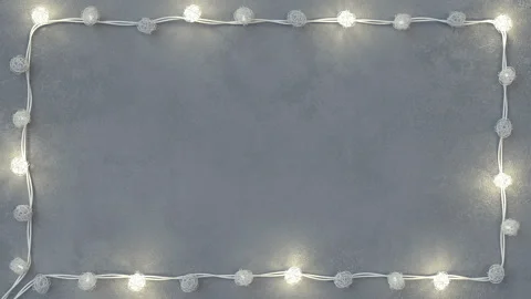 Glowing christmas lights border seamless loop 3D render animation Stock Footage