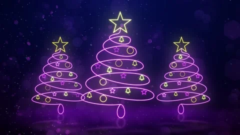 Glowing Christmas Tree Background 库存影片 348030013