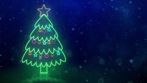 Glowing Christmas Tree Background 库存影片 348030628