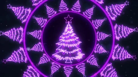 Glowing Christmas Tree Circle Background 库存影片 348035288