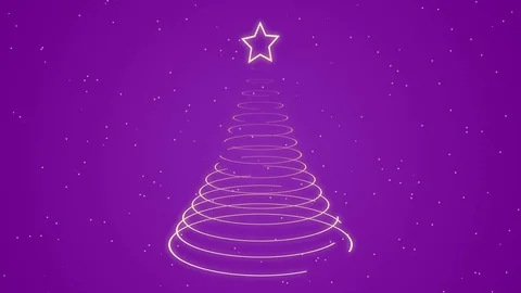 Glowing christmas tree motion background loop purple Stock Footage 77349982
