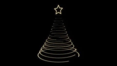 Glowing christmas tree motion background loop alpha Stock Footage 77351485