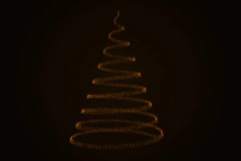 Glowing christmas tree from particles Stock Illustration