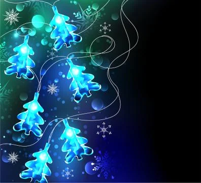 Glowing Christmas trees Stock Illustration
