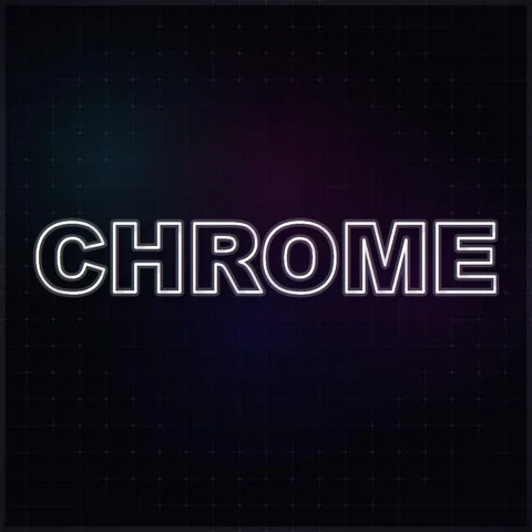 Glowing Chrome Text Effect with Neon Lights on Dark Abstract Background Stock Footage 346283727