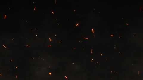 Glowing cinematic fire particles rising up with smoke and haze. Fire sparks Stock Footage 307868220