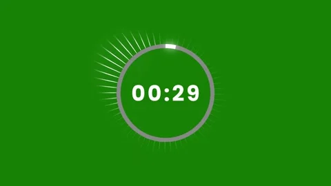 Glowing Circle Audio Spectrum with Timer, White Sound Ring, Green 4K Loop 動画素材 337707257