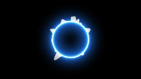 Glowing circle audio waveform spectrum animation isolated on black background Stockbeeldmateriaal 327224505