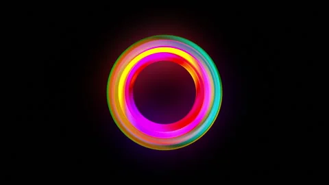 Glowing Circle on black background Stock Footage 227383129