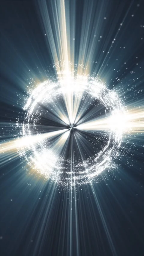 Glowing circle emits shimmering rays Stock Footage 328608095