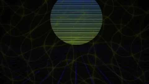 Glowing circle with horizontal lines background. Stock Footage 340018506