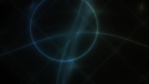 Glowing Circle Light Trails Black Background. Stock Footage 340018337