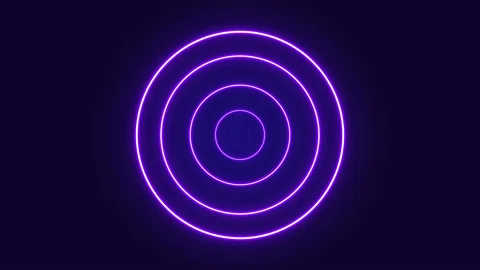 Glowing Circle Neon Light Abstract Background Video stock 210232204