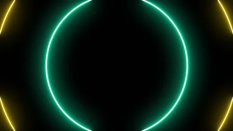 Glowing circle neon lights 3 Stock Footage 108485597