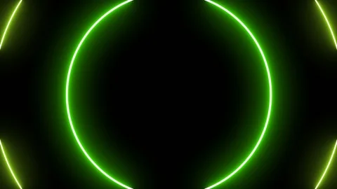 Glowing circle neon lights 4 Stock Footage 108485607