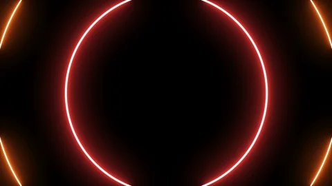Glowing circle neon lights 6 Stock Footage 108485765