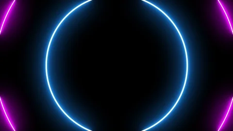 Glowing circle neon lights 7 Stock Footage 108485737