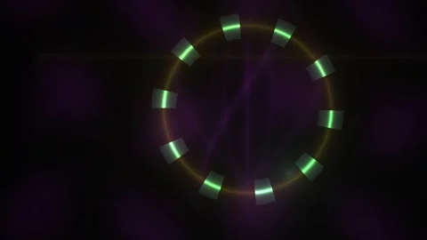 Glowing Circle with Purple Light Beams on Dark Background for Futuristic Te.. Stock Footage 343700730