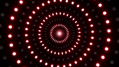 Glowing Circle Red Dot LED Lights Stock Footage 325330714