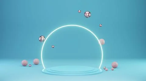 Glowing circle with sphere Stock Illustration