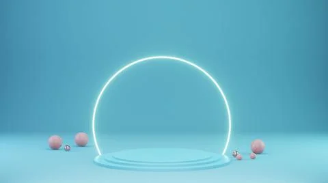 Glowing circle with spheres Stock Illustration