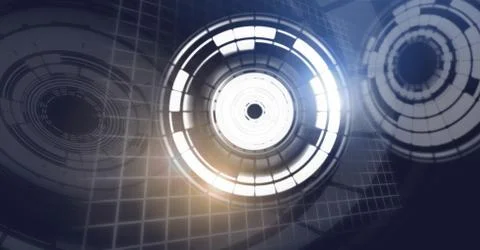 Glowing circle technology interface Illustrazione stock