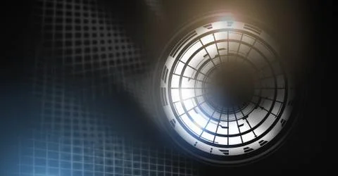 Glowing circle technology interface 스톡 일러스트