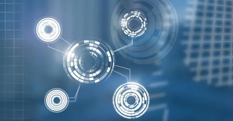 Glowing circle technology interface Stock Illustration