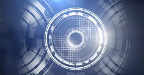 Glowing circle technology interface Stock Illustration