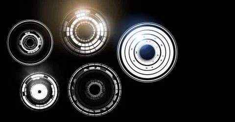 Glowing circle technology interface Stock Illustration