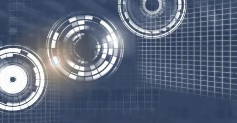 Glowing circle technology interface Illustrazione stock