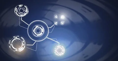 Glowing circle technology interface Illustrazione stock
