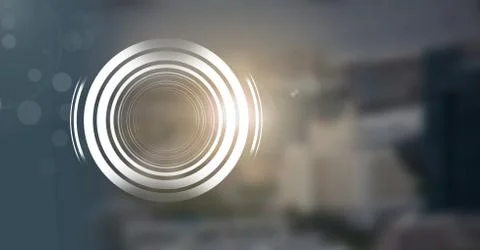 Glowing circle technology interface Illustrazione stock