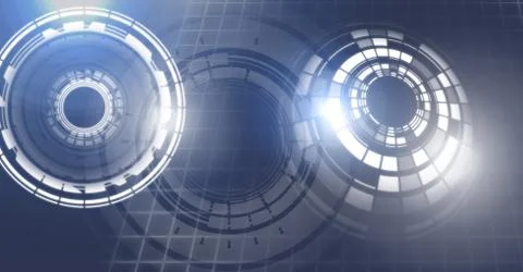 Glowing circle technology interface Stockillustratie