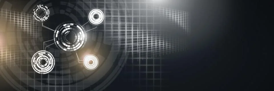 Glowing circle technology interface Illustrazione stock
