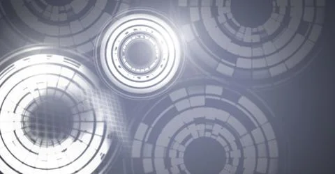 Glowing circle technology interface 스톡 일러스트