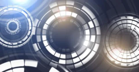 Glowing circle technology interface Illustrazione stock